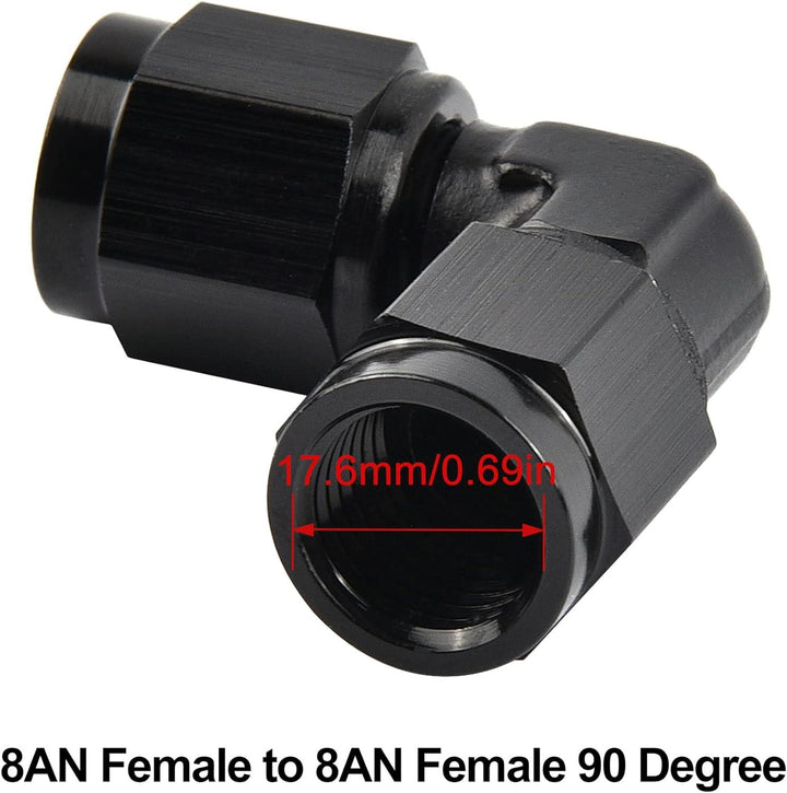 EVIL ENERGY AN Female to AN Female 90 Degree Low Profile Swivel Coupler Union Fitting Adapter Aluminum - EVILENERGY