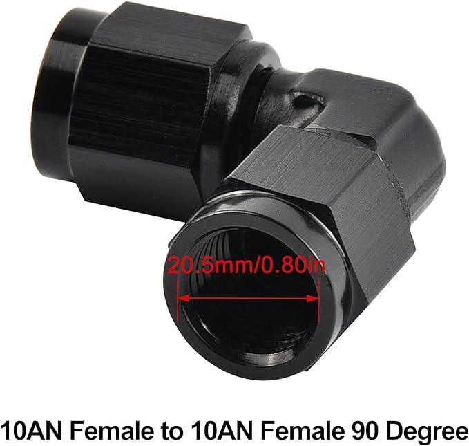 EVIL ENERGY AN Female to AN Female 90 Degree Low Profile Swivel Coupler Union Fitting Adapter Aluminum - EVILENERGY