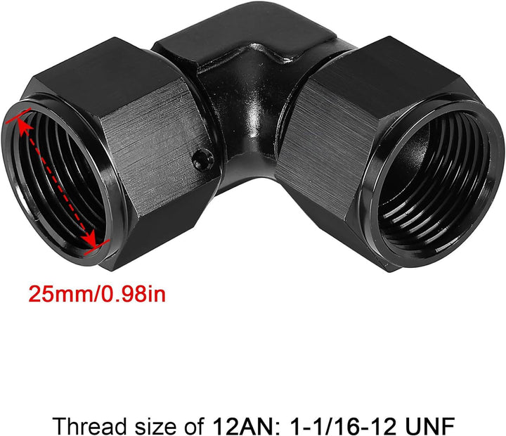 EVIL ENERGY AN Female to AN Female 90 Degree Low Profile Swivel Coupler Union Fitting Adapter Aluminum - EVILENERGY