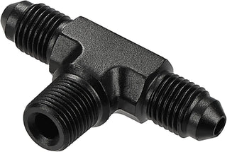 EVIL ENERGY EVIL ENERGY AN Tee Male Flare to NPT on Side Branch T Fitting Adapter Aluminum Black