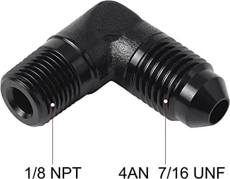 Evilenergy EVIL ENERGY AN to NPT Male 90 Degree Fitting Adapter Aluminum