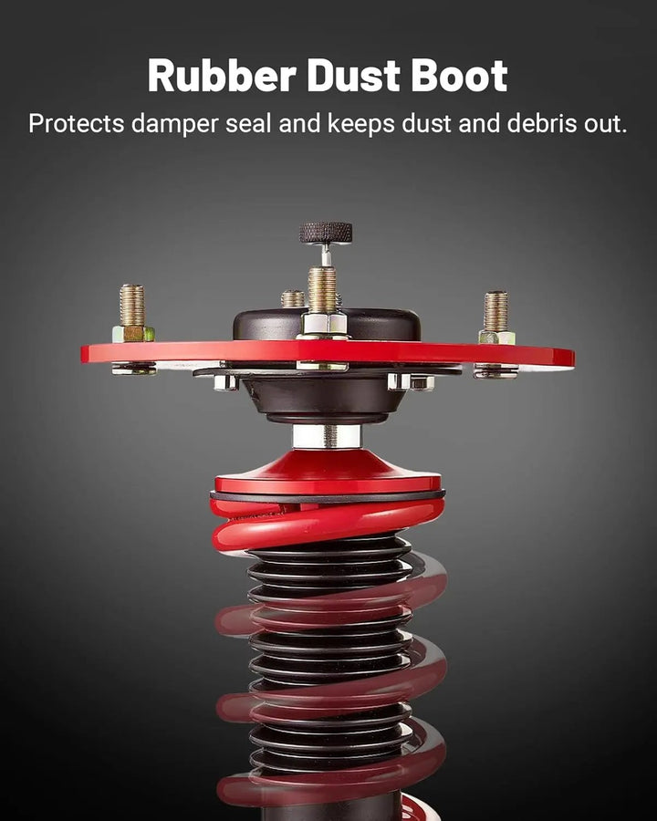 EVILENERGY EVIL ENERGY Coilovers Compatible for BMW 3-Series RWD (F30) 2012-2018, Height Adjustable Coilovers Lowering Kit with 32-Level Damper Adjustment, Coilovers Suspension Kit, Red