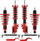 EVILENERGY EVIL ENERGY Coilovers Compatible for Chevrolet Camaro 2010-2015, Height Adjustable Lowering Kit, Twin-Tube Coilover Suspension Kit for Comfortable Ride, Red