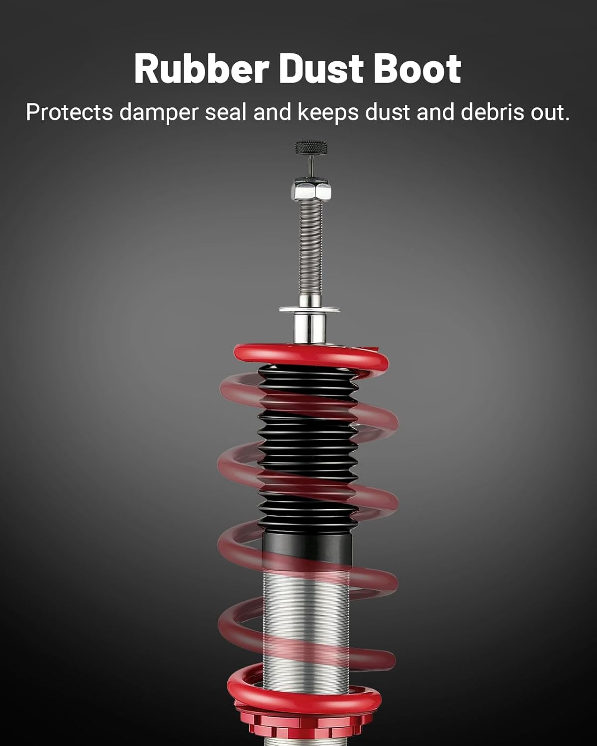 EVIL ENERGY Coilovers Compatible for Chevrolet Malibu 2013-2015, for Chevrolet Malibu Limited 2016, Height Adjustable Coilovers Lowering Kit with 32-Level Damper Adjustment, Red - EVILENERGY