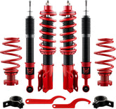 EVIL ENERGY Coilovers Compatible for Honda Fit 2007-2008, Height Adjustable Lowering Kit, Twin-Tube Coilover Suspension Kit for Comfortable Ride, Red