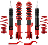 EVILENERGY EVIL ENERGY Coilovers Compatible for Honda Fit 2009-2014, Height Adjustable Lowering Kit, Twin-Tube Coilover Suspension Kit for Comfortable Ride, Red
