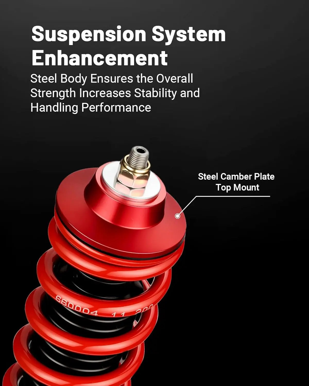 EVILENERGY EVIL ENERGY Coilovers Compatible for Honda Fit 2009-2014, Height Adjustable Lowering Kit, Twin-Tube Coilover Suspension Kit for Comfortable Ride, Red