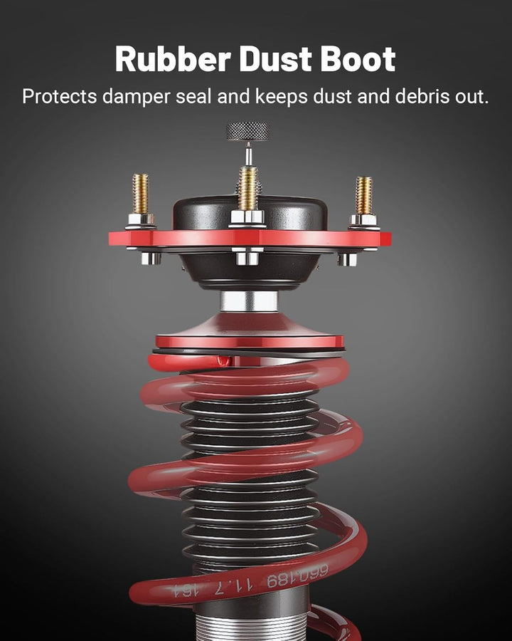 EVIL ENERGY Coilovers Compatible for MINI Cooper FWD R56 2007-2013, Height Adjustable Coilovers Lowering Kit with 32-Level Damper Adjustment, Red - EVILENERGY