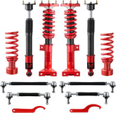 EVIL ENERGY Coilovers Compatible for Mercedes Benz W204 C-Class 2008-2014 RWD C180, C200, C220, C250, C300, Height Adjustable Lowering Kit, Twin-Tube Coilover Suspension Kit for Comfortable Ride, Red - EVILENERGY