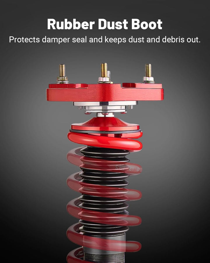 EVIL ENERGY Coilovers Compatible for Mercedes Benz W204 C-Class 2008-2014 RWD C180, C200, C220, C250, C300, Height Adjustable Lowering Kit, Twin-Tube Coilover Suspension Kit for Comfortable Ride, Red - EVILENERGY