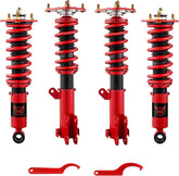 EVILENERGY EVIL ENERGY Coilovers Compatible for Mitsubishi Eclipse IV 2006-2012, for Mitsubishi Galant 2004-2012, Height Adjustable Lowering Kit, Twin-Tube Coilover Suspension Kit for Comfortable Ride, Red