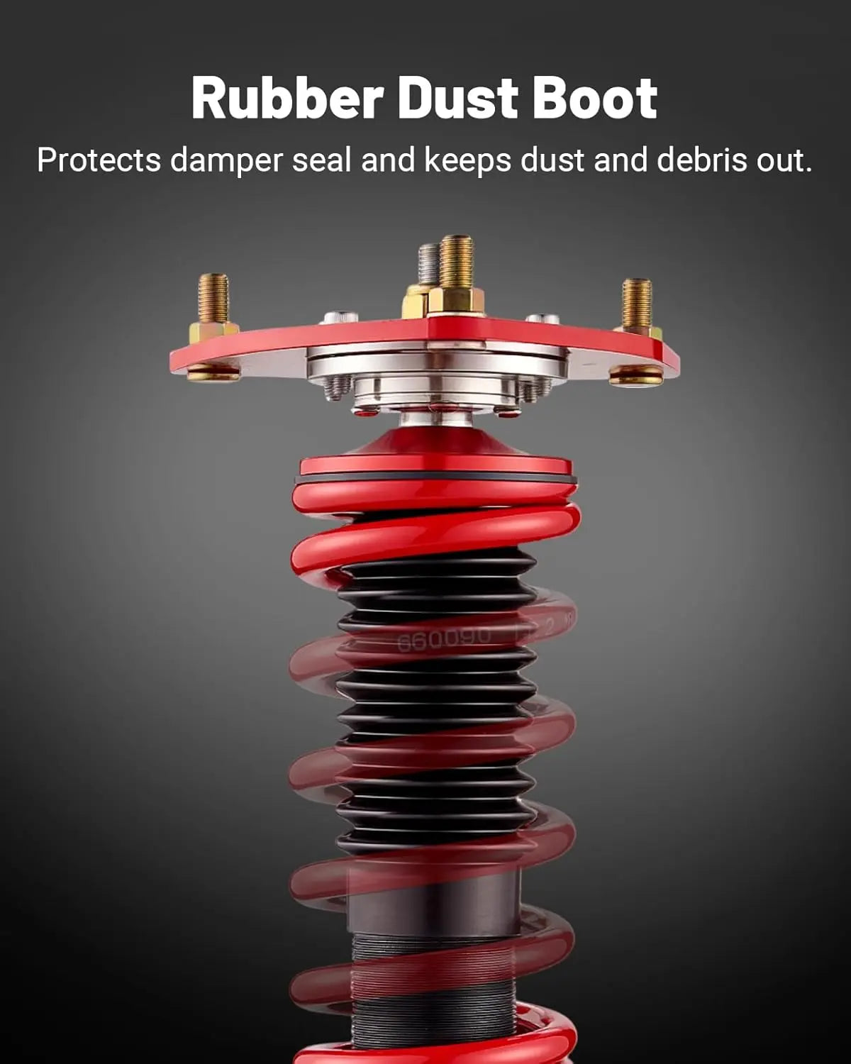 EVILENERGY EVIL ENERGY Coilovers Compatible for Mitsubishi Eclipse IV 2006-2012, for Mitsubishi Galant 2004-2012, Height Adjustable Lowering Kit, Twin-Tube Coilover Suspension Kit for Comfortable Ride, Red