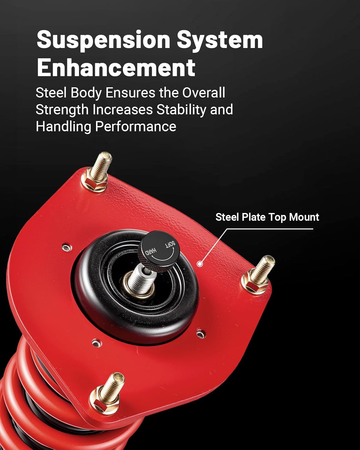 EVIL ENERGY Coilovers Compatible for Nissan Sentra B16 2007-2012, Height Adjustable Coilovers Lowering Kit with 32-Level Damper Adjustment, Coilovers Suspension Kit, Red - EVILENERGY