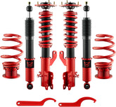 EVIL ENERGY Coilovers Compatible for Nissan Sentra B17 2013-2019, Height Adjustable Lowering Kit, Twin-Tube Coilover Suspension Kit for Comfortable Ride, Red
