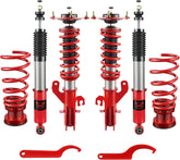 EVIL ENERGY Coilovers Compatible for Nissan Versa Hatchback (C11) 2007-2012, Height Adjustable Coilovers Lowering Kit with 32-Level Damper Adjustment, Coilovers Suspension Kit, Red