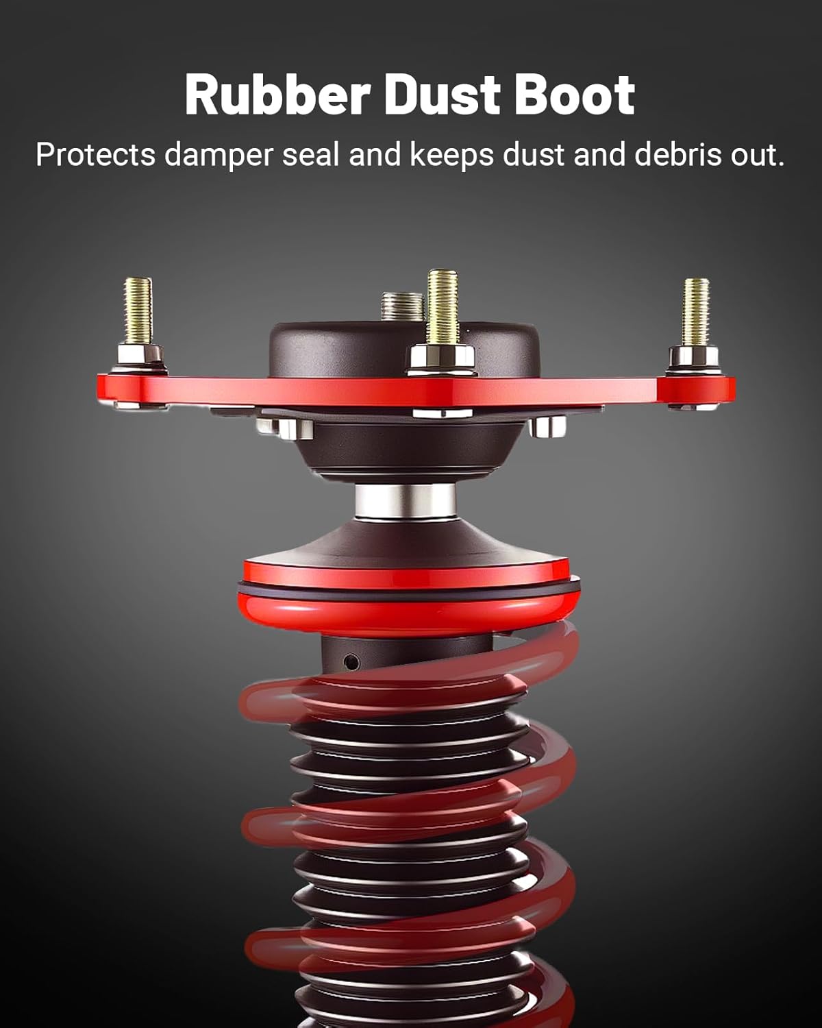 EVIL ENERGY Coilovers Compatible for Nissan Versa Hatchback (C11) 2007-2012, Height Adjustable Coilovers Lowering Kit with 32-Level Damper Adjustment, Coilovers Suspension Kit, Red - EVILENERGY