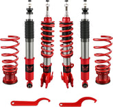 EVILENERGY EVIL ENERGY Coilovers Compatible for Toyota Yaris (XP130/XP150) 2013-2019, Height Adjustable Coilovers Lowering Kit with 32-Level Damper Adjustment, Red