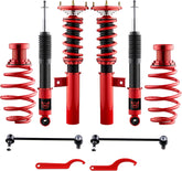 EVIL ENERGY Coilovers Compatible for Volkswagen GTI 2006-2009, for VW Golf 2003-2007, Height Adjustable Lowering Kit, Twin-Tube Coilover Suspension Kit for Comfortable Ride, Red - EVILENERGY