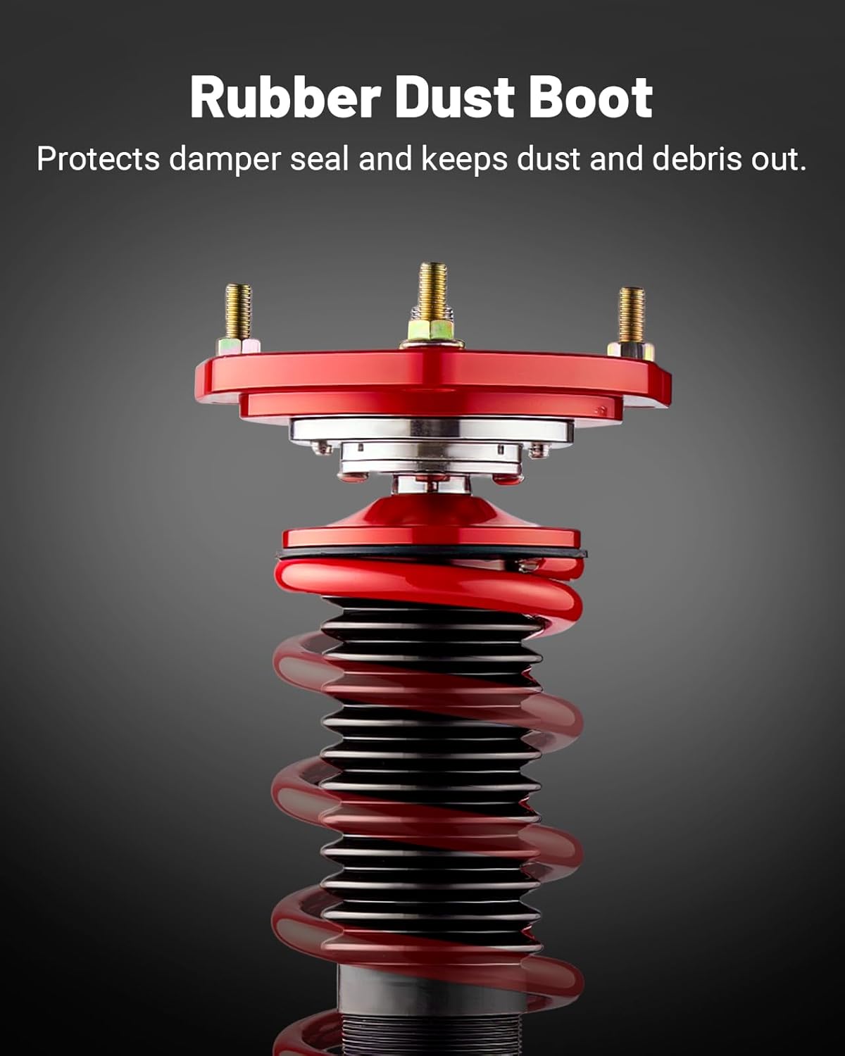 EVIL ENERGY Coilovers Compatible for Volkswagen GTI 2006-2009, for VW Golf 2003-2007, Height Adjustable Lowering Kit, Twin-Tube Coilover Suspension Kit for Comfortable Ride, Red - EVILENERGY