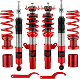 EVIL ENERGY Coilovers Compatible for Volkswagen GTI (MK7) 2015-2019, Height Adjustable Coilovers Lowering Kit with 32-Level Damper Adjustment, Red - EVILENERGY