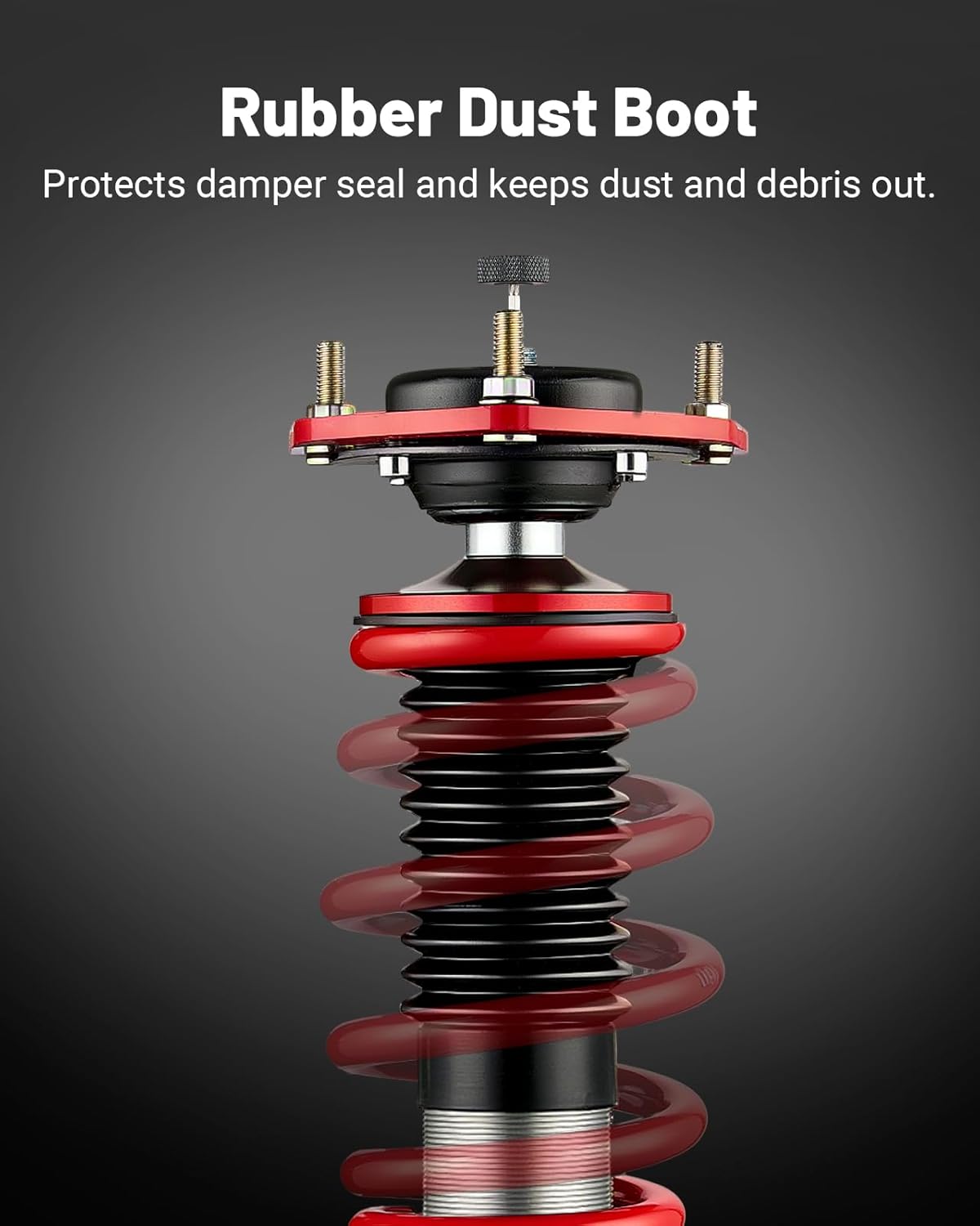 EVIL ENERGY Coilovers Compatible for Volkswagen GTI (MK7) 2015-2019, Height Adjustable Coilovers Lowering Kit with 32-Level Damper Adjustment, Red - EVILENERGY