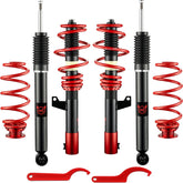 EVIL ENERGY Performance Coilover Kit | Fits 2006-2014 VW GTI/Rabbit/Jetta MK5/MK6 & Audi A3 8P/TT (FWD) | 2-4 Inch Adjustable Lowering | 60,000+ Cycle Twin-Tube Suspension | Red