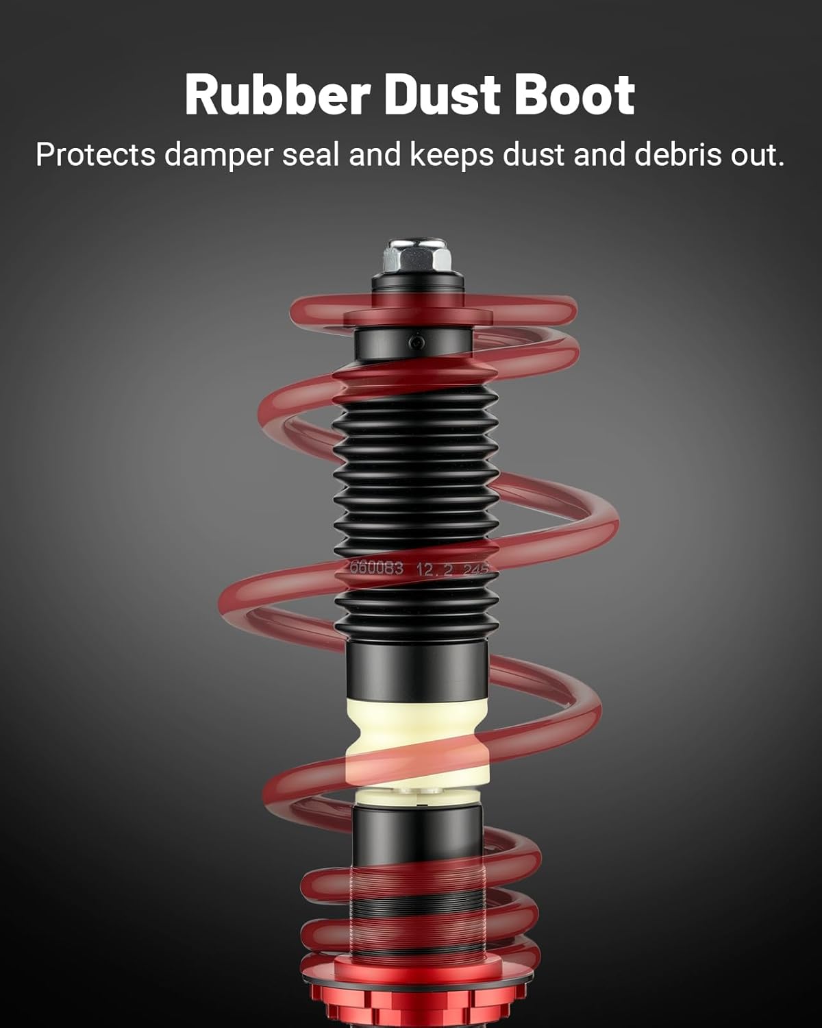 EVIL ENERGY Performance Coilover Kit | Fits 2006-2014 VW GTI/Rabbit/Jetta MK5/MK6 & Audi A3 8P/TT (FWD) | 2-4 Inch Adjustable Lowering | 60,000+ Cycle Twin-Tube Suspension | Red - EVILENERGY