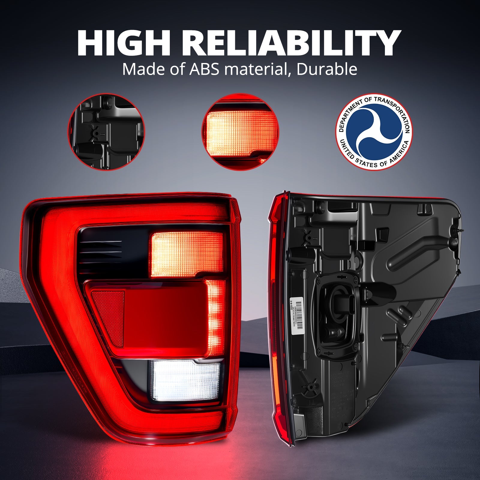 EVIL ENERGY Fit For 2021-2023 Ford F150 LED Tail Light Assembly w/Blind Spot, Left Driver Side/Right Passenger Side Taillight Rear Brake Lamp (Module NOT Included) - EVILENERGY