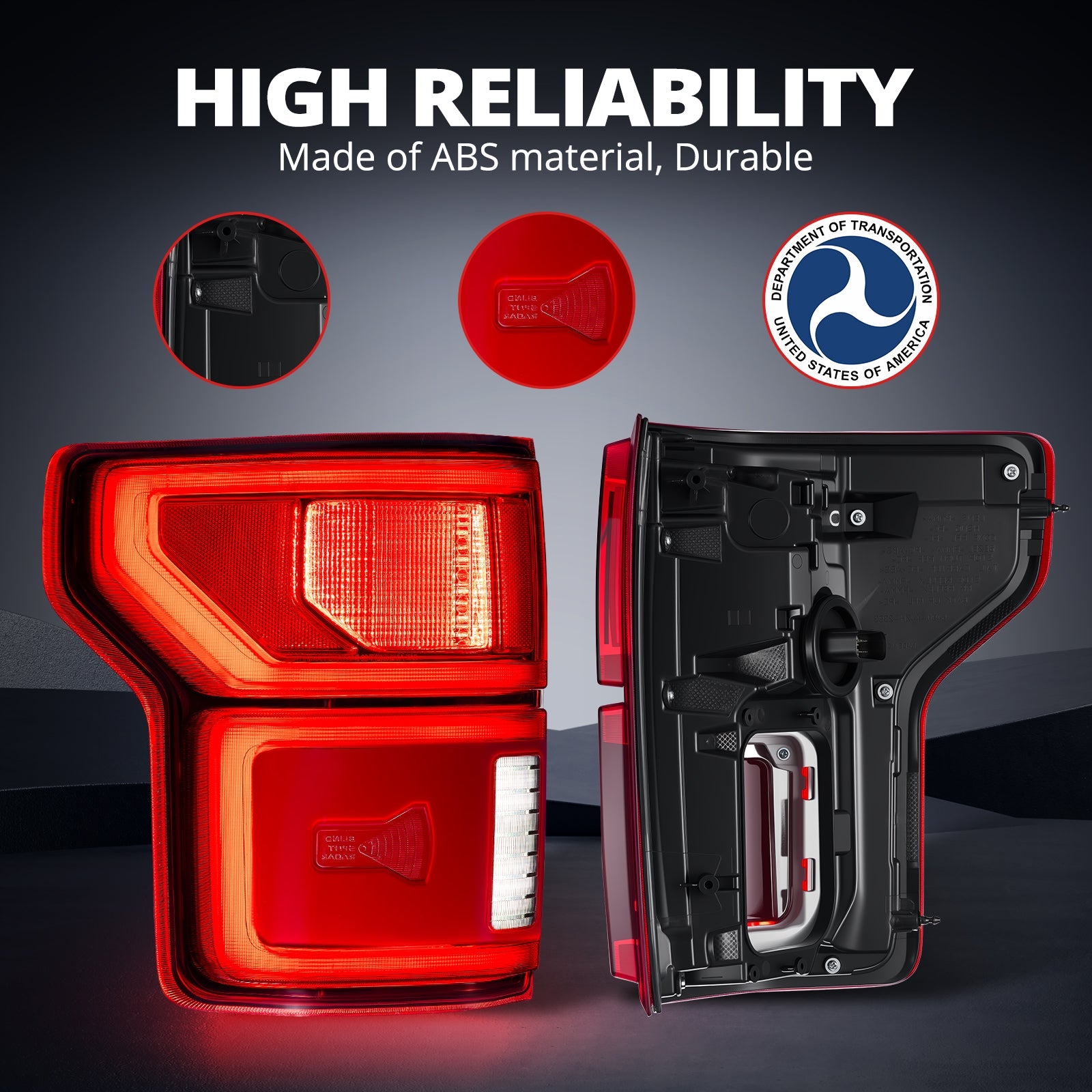 EVIL ENERGY Fit For Ford F150 2018-2020 LED Tail Light with Blind Spot Left Driver/Right Passenger Side Taillight Rear Brake Lamp Signal Assembly (Module NOT Included) - EVILENERGY