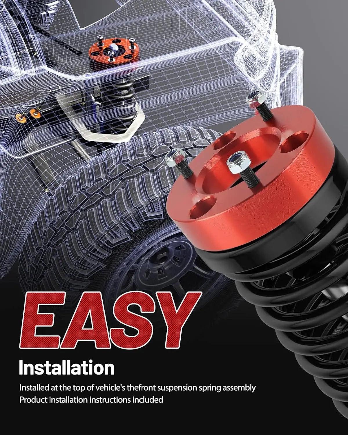 EVIL ENERGY EVIL ENERGY Front Leveling Kits For 2007-2023 Chevy Silverado 1500 GMC Sierra 1500 2WD 4WD Suspension Forged Strut Spacers Lift Kits(2-3 inch )