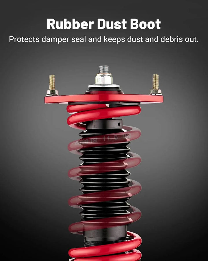 EVILENERGY EVIL ENERGY Coilovers Compatible for Mazda Miata MX-5 NA NB 1989-2005, Height Adjustable Lowering Kit, Twin-Tube Coilover Suspension Kit for Comfortable Ride, Red