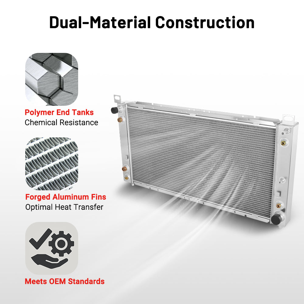 EVIL ENERGY Radiator | 3ROW-56mm | High-Performance Cooling | Fits 1999-2013 Silverado, Tahoe, GMC Sierra, Hummer H2 5.3L, 6.0L, 6.2L - EVILENERGY