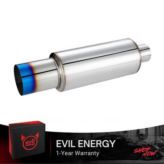 EVIL ENERGY Straight-Cut Exhaust Muffler Tip – Blue 14.6inch/18.5inch Length, OEM Style Upgrade - EVILENERGY
