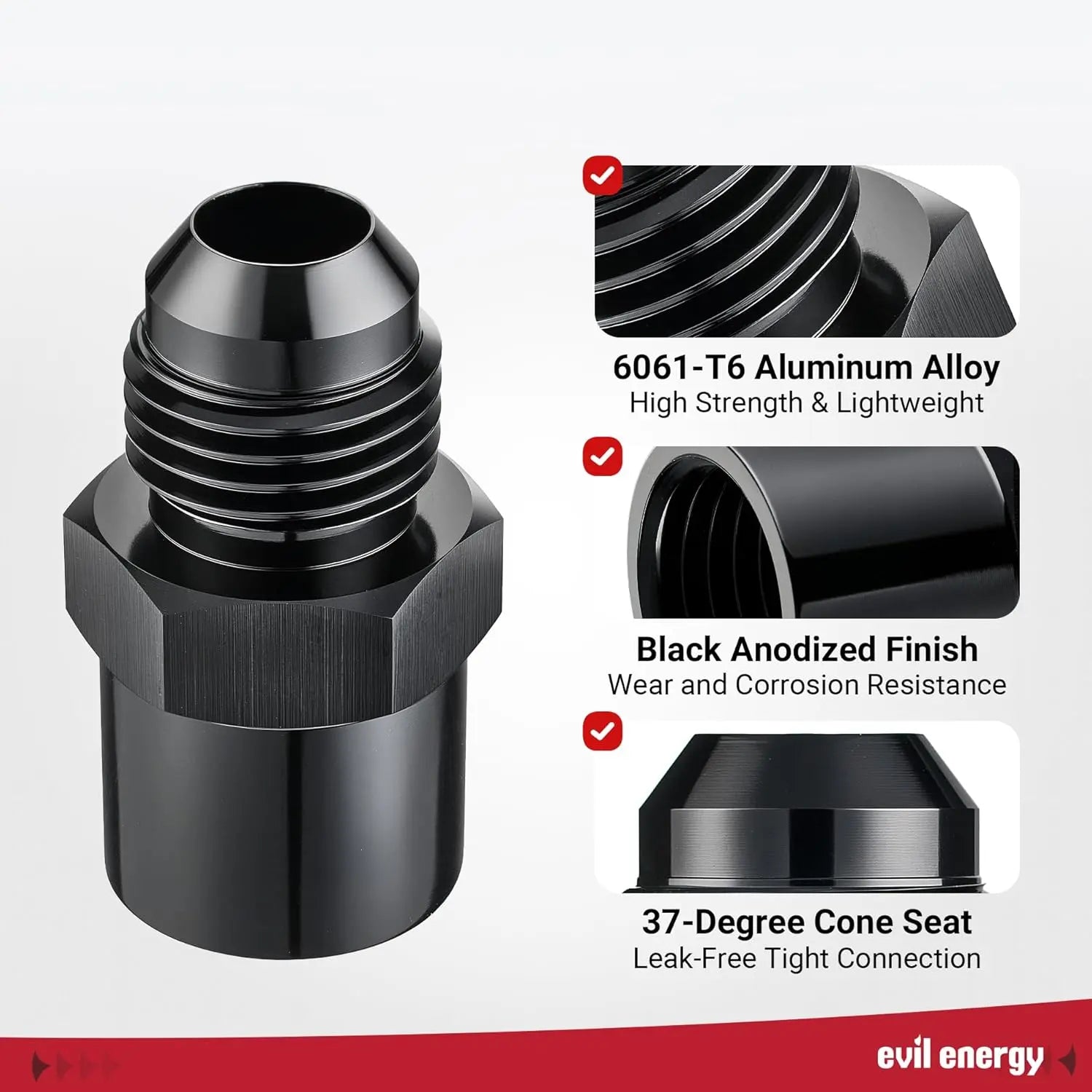 EVILENERGY EVIL ENERGY TBI/Vortec 87-98 Truck 6AN Male to Female M14x1.5 Return Fuel Line Adapter Fitting O Ring Power Steering Hose End Connector Aluminum