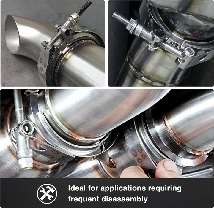 EVIL ENERGY V Band Clamp With Flange Male Female Stainless Steel Mild Steel Flange (1.5-5.0inch) - EVILENERGY