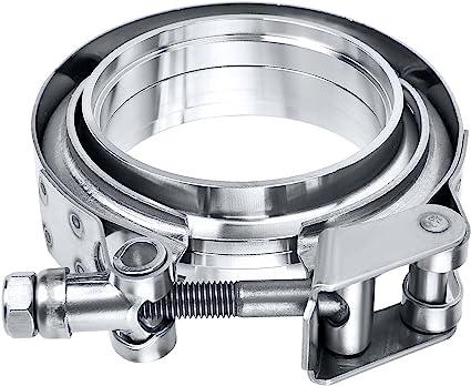 Evilenergy EVIL ENERGY 3 Inch V Band Clamp Quick Release Stainless Steel with Flange Flat Mild Steel