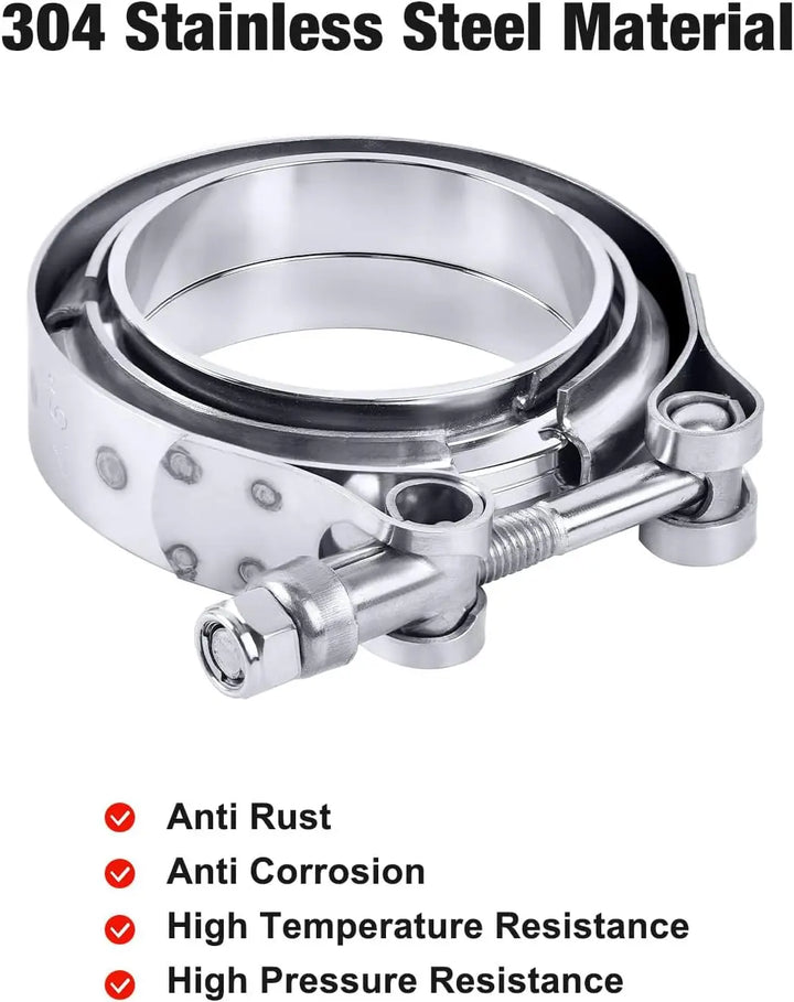 EVILENERGY EVIL ENERGY V Band Clamp with Flange Male Female Stainless Steel (1, 4.5")