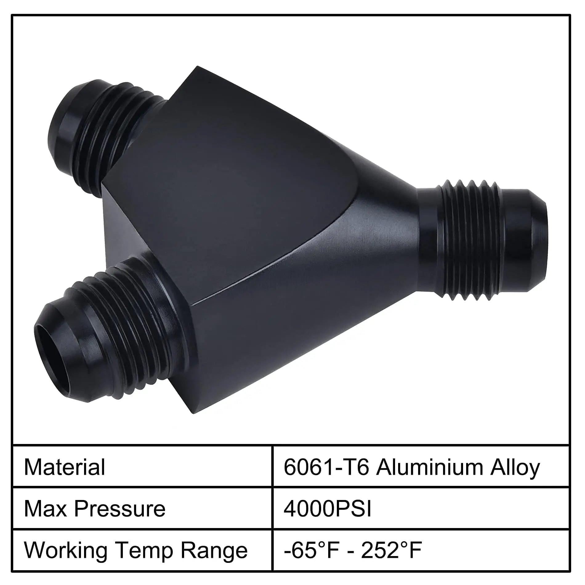 Evilenergy EVIL ENERGY Y Block Flare Fitting Adapter Union Splitter Black