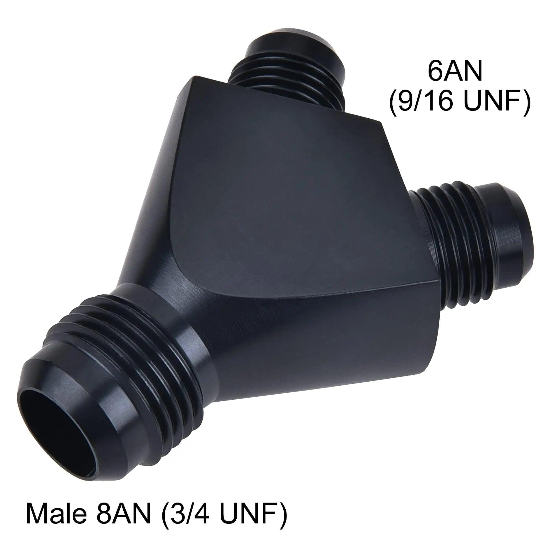 Evilenergy EVIL ENERGY Y Block Flare Fitting Adapter Union Splitter Black