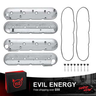 EVIL ENERGY Aluminum LS Valve Covers with Gaskets Compatible with Chevy GMC Cadillac Pontiac Hummer Isuzu Saab V8