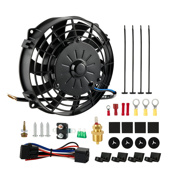Evil Energy 8 Inch Electric Radiator Cooling Fan 12V 80W 10 Blades Mount Kit High-Performance Cooling Upgrade - EVILENERGY