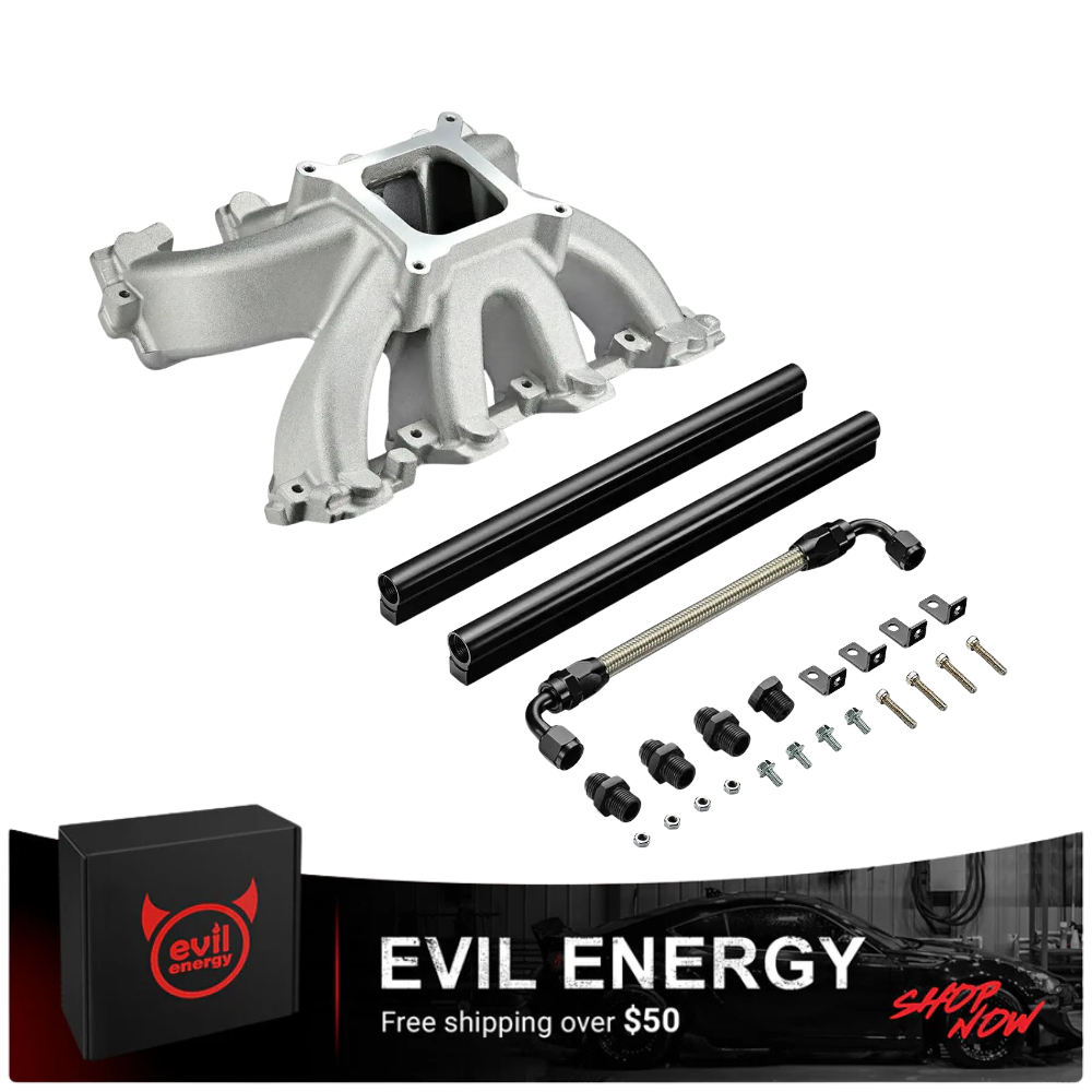 Evil Energy LS EFI System - Master Kit | Intake Manifold & Fuel Rail for GM LS3 L92 V8 6.2L | Inline Fuel Pump | Fuel Filter | PTFE Fuel Hose - EVILENERGY