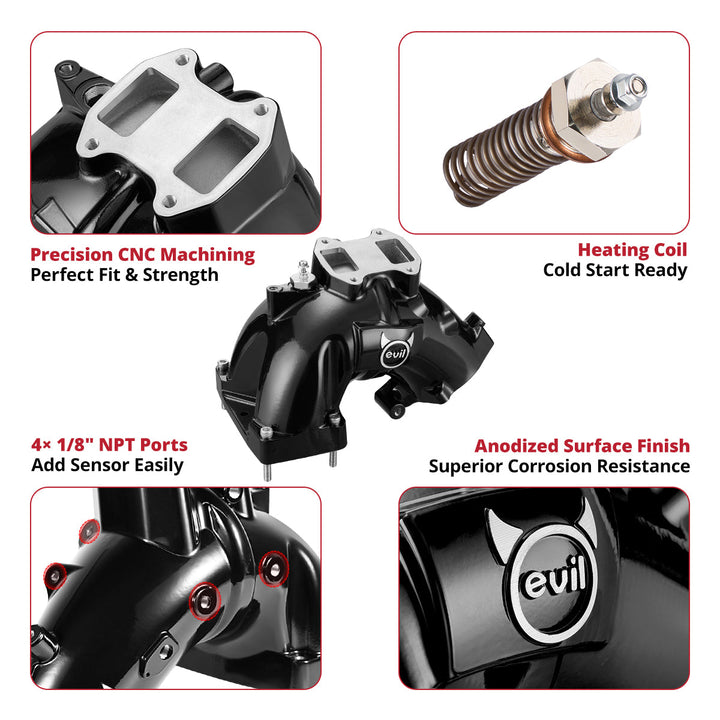 EvilEnergy Intake Manifold & Grid Heater Delete Plate for 2007–2024 Dodge Ram 2500/3500 6.7L Cummins - EVILENERGY