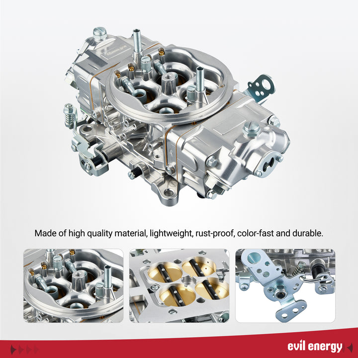 EVIL ENERGY 850 CFM 4-Barrel Carburetor quality build, lightweight, rust - proof, durable design