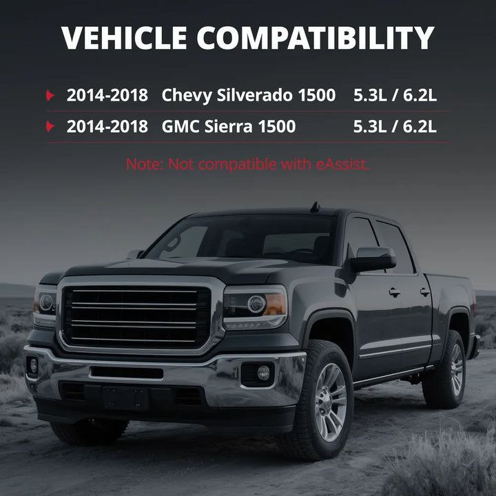 EVIL ENERGY Cold Air Intake vehicle compatibility, 2014 - 2018 Chevy Silverado 1500/GMC Sierra 1500 5.3L/6.2L