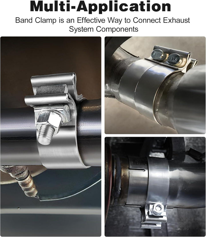 EVIL ENERGY Narrow Band Exhaust Clamp Muffler Clamp Stainless Steel(1.75/2.0/2.25/2.5//2.7/3.0/3.5/4.0/5.0 Inch ) - EVILENERGY