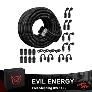 EVIL ENERGY 33FT AN4/6/8/10/12 CPE Fuel Line With 24 Pcs Fitting Kits - EVILENERGY