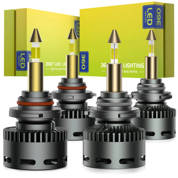 EVIL ENERGY RD09 Bullet 9005/9006 130W 360°Full Illumination LED Headlight Bulbs 900% Brighter Than Halogen and 60000Hrs Lifespan - EVILENERGY