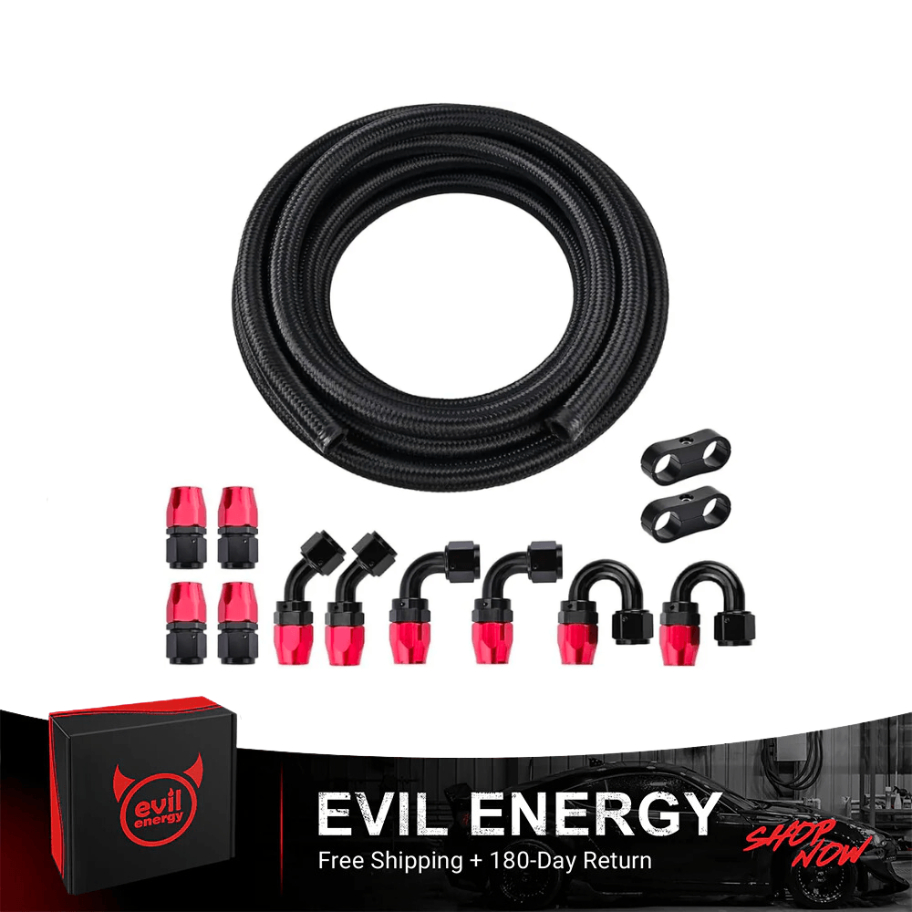 X AUTOHAUX AN6 180 Degree Swivel Hose End Fitting - 6061 Aluminum For Fuel/Oil Lines