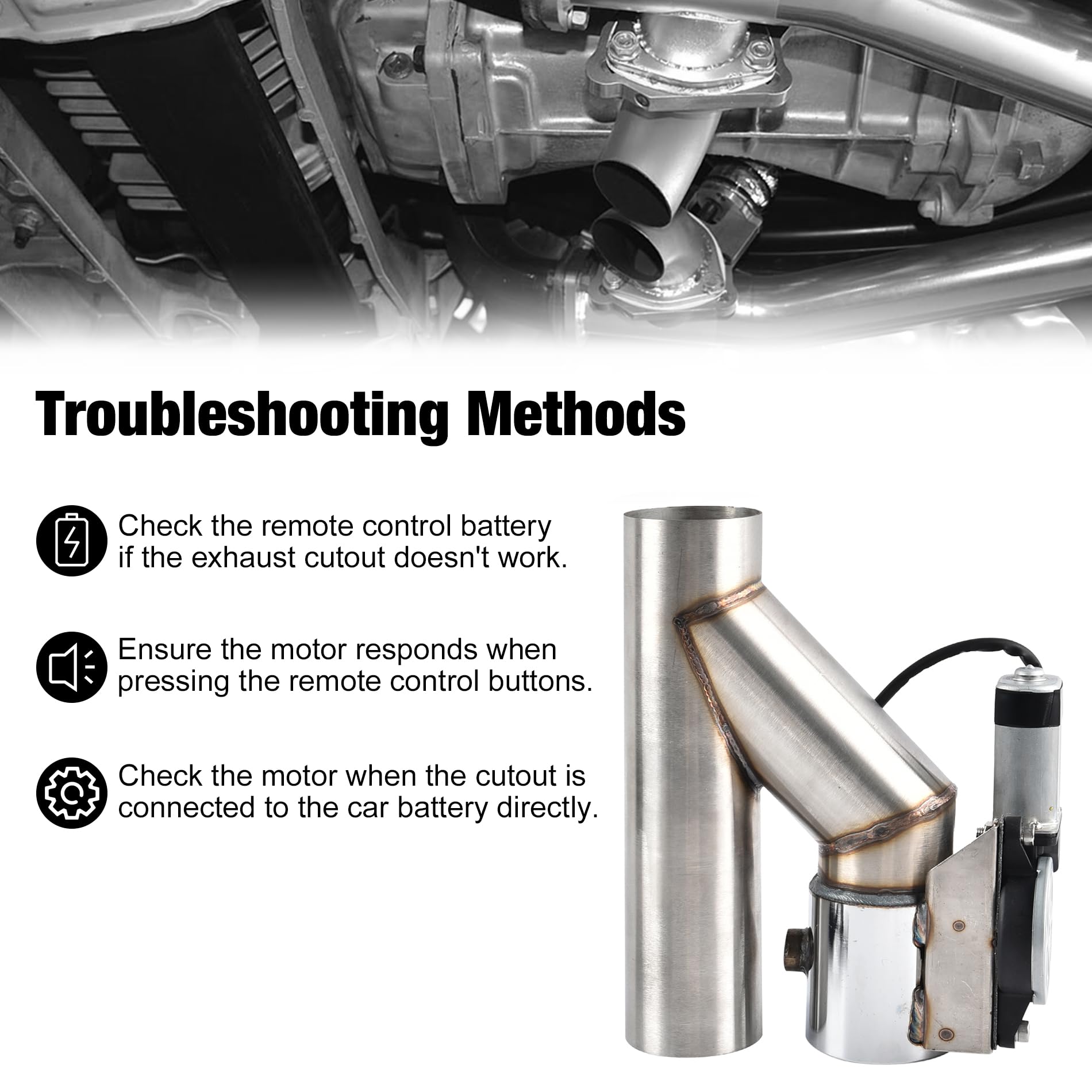 EVIL ENERGY Electric Exhaust Cutout Valve Catback Single Y Pipe with One Controller Remote Kit(2.5/3.0 Inch) - EVILENERGY